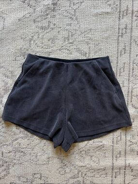 lululemon athletica Black Ribbed High-Waist Shorts